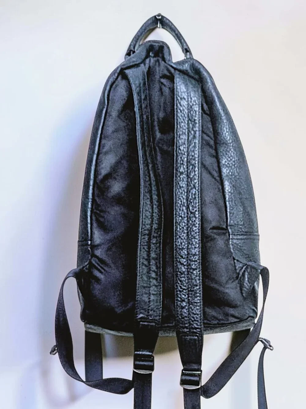 Hugo Boss VTG 90's minimalist navy pebbled leather / nylon M's medium backpack